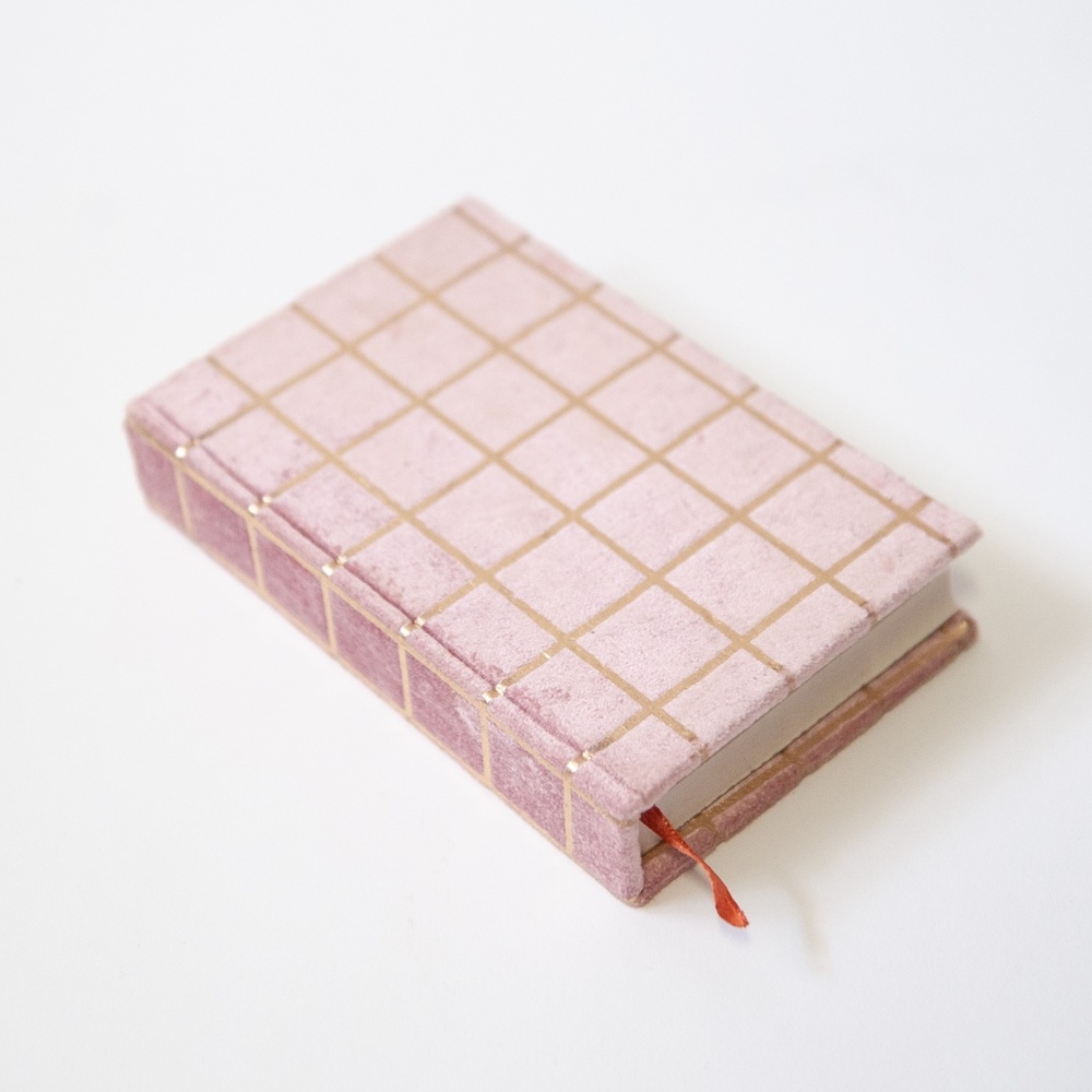 Print Fresh Small Pink Velvet Hardcover Journal 4" x 6"